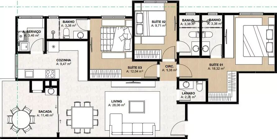 Apartamento, 122 m² - Foto 2