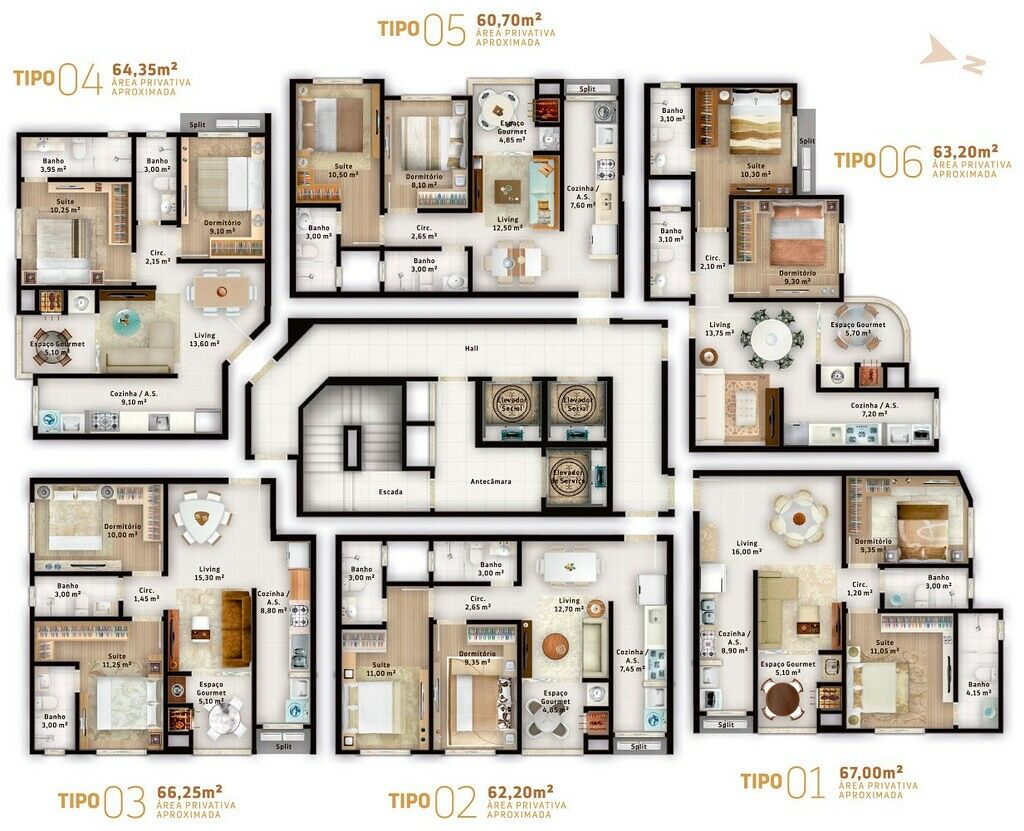 Apartamento, 2 quartos, 60 m² - Foto 2