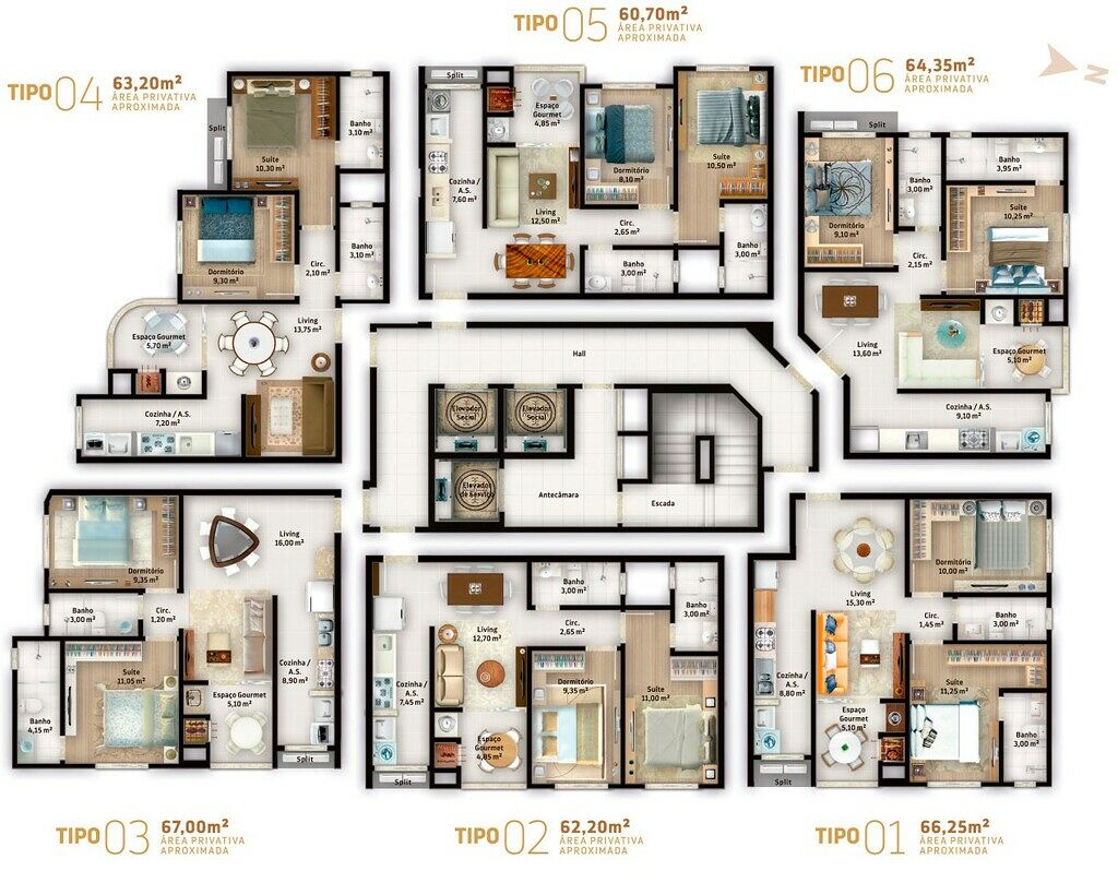 Apartamento, 2 quartos, 60 m² - Foto 3