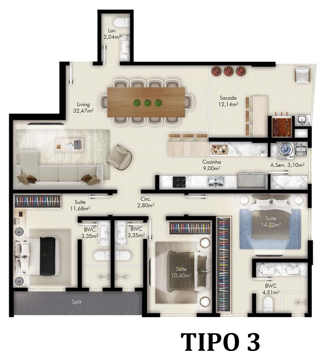 Apartamento, 3 quartos, 125 m² - Foto 9