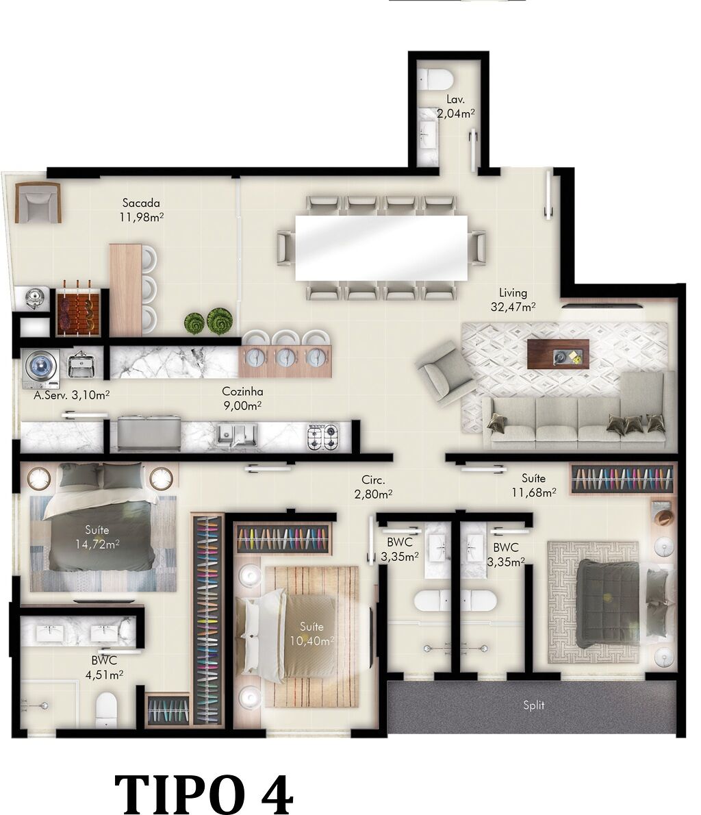 Apartamento, 3 quartos, 125 m² - Foto 12