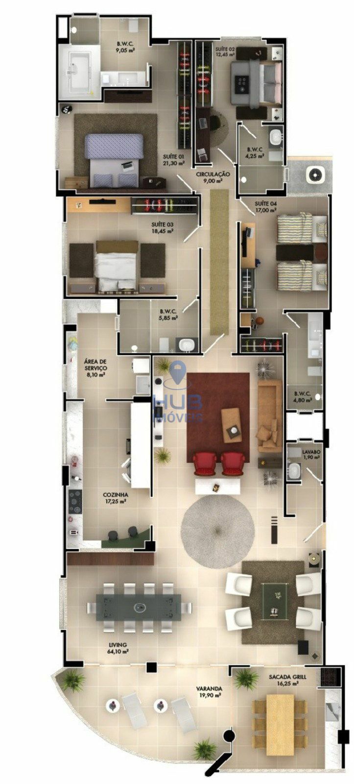 Apartamento, 4 quartos, 268 m² - Foto 6