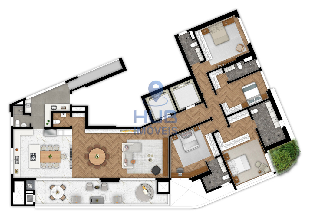 Apartamento, 3 quartos, 234 m² - Foto 1