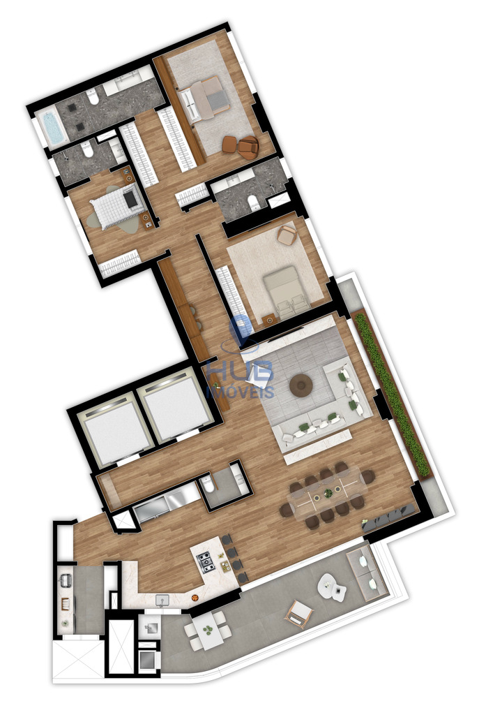 Apartamento, 3 quartos, 234 m² - Foto 2