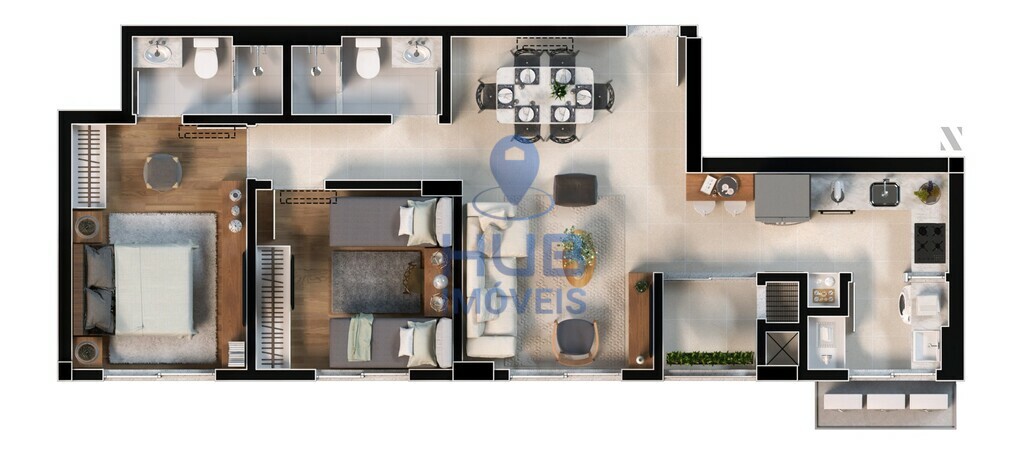 Apartamento, 2 quartos, 71 m² - Foto 1