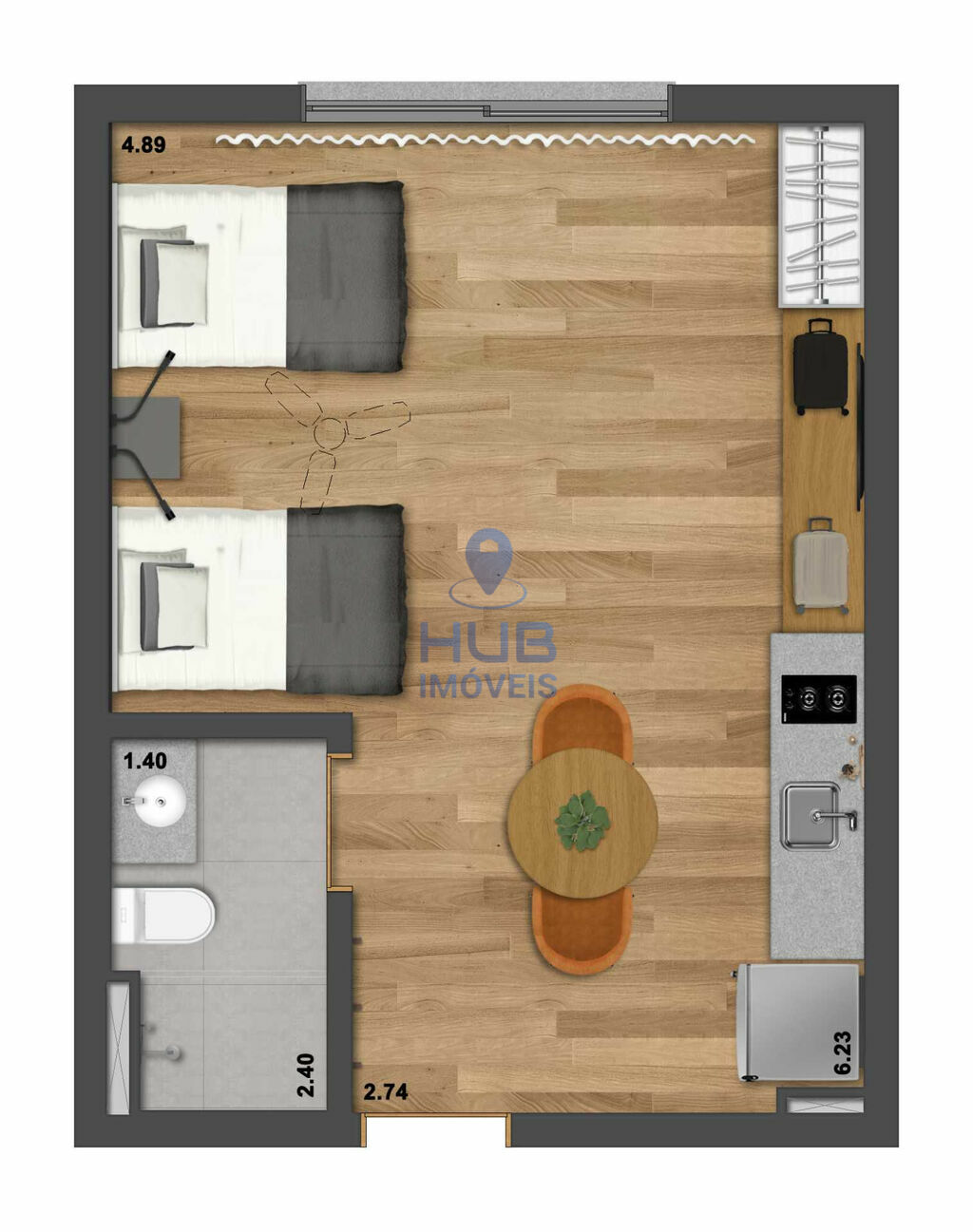 Apartamento, 1 quarto, 45 m² - Foto 3