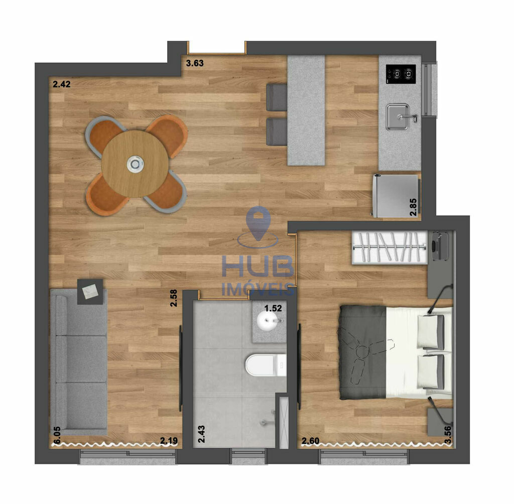 Apartamento, 1 quarto, 45 m² - Foto 4
