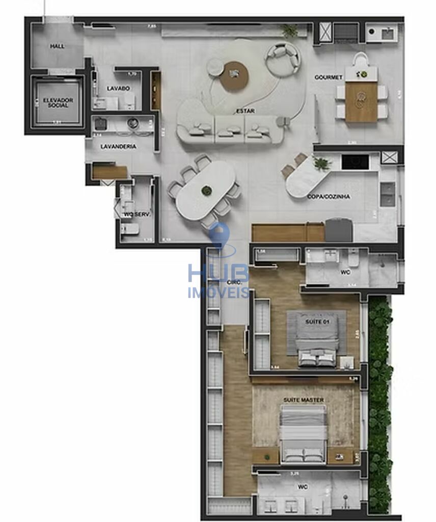 Apartamento, 2 quartos, 217 m² - Foto 2