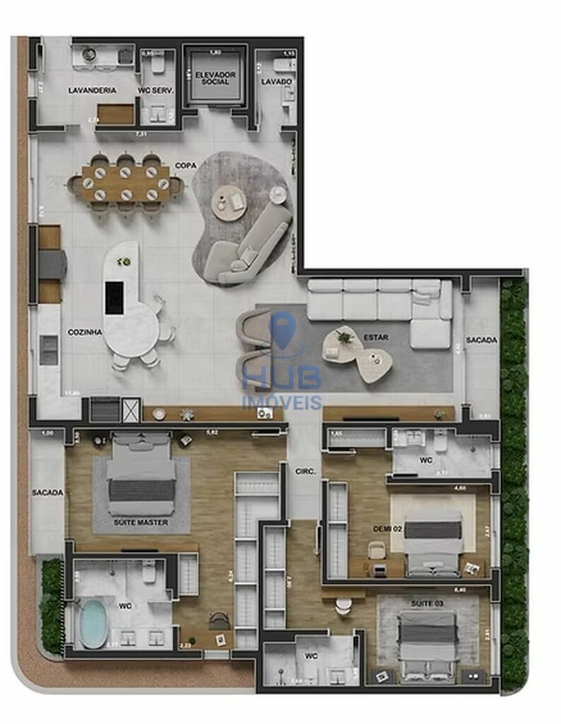 Apartamento, 2 quartos, 217 m² - Foto 7