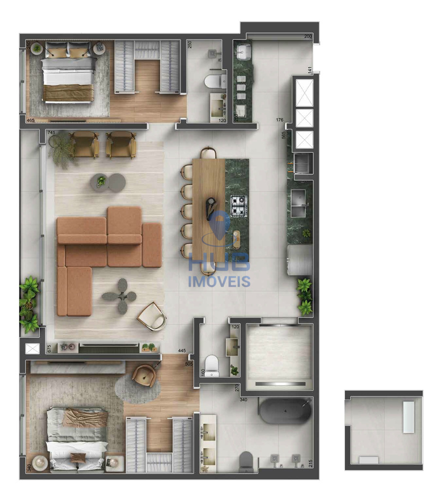 Apartamento, 2 quartos, 276 m² - Foto 2