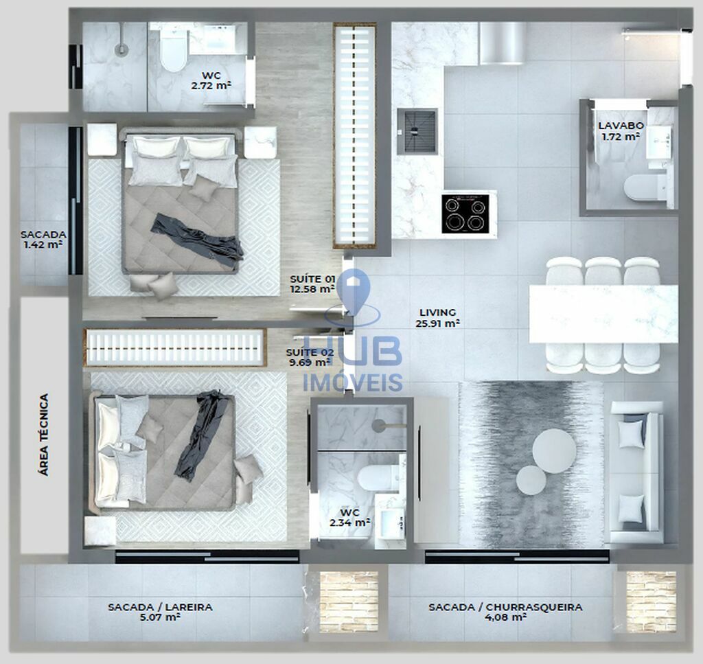 Kitnet-Studio, 33 m² - Foto 8