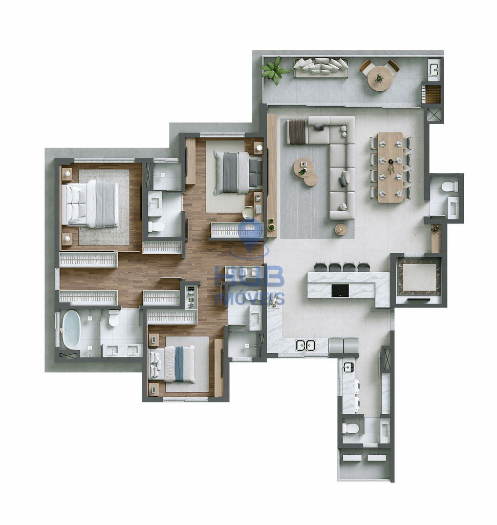 Apartamento, 3 quartos, 197 m² - Foto 2