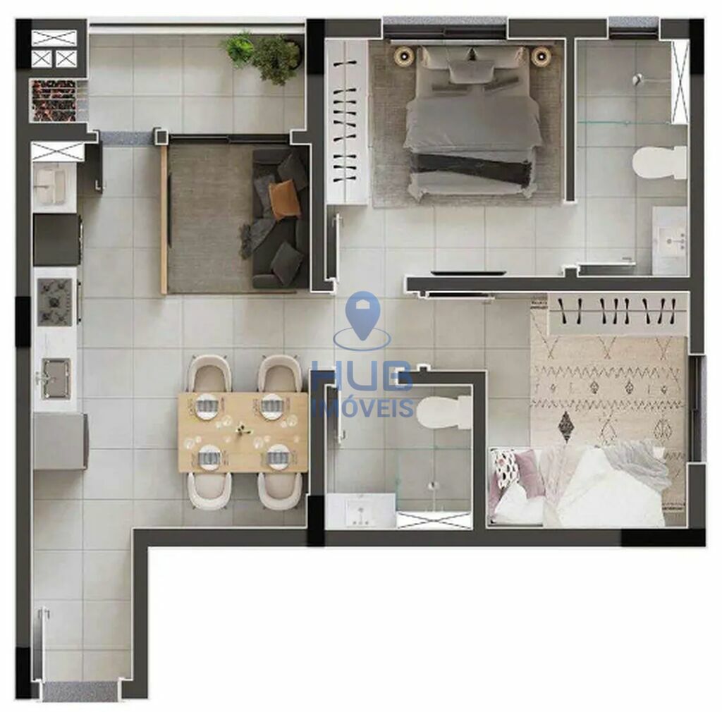 Apartamento, 2 quartos, 52 m² - Foto 4