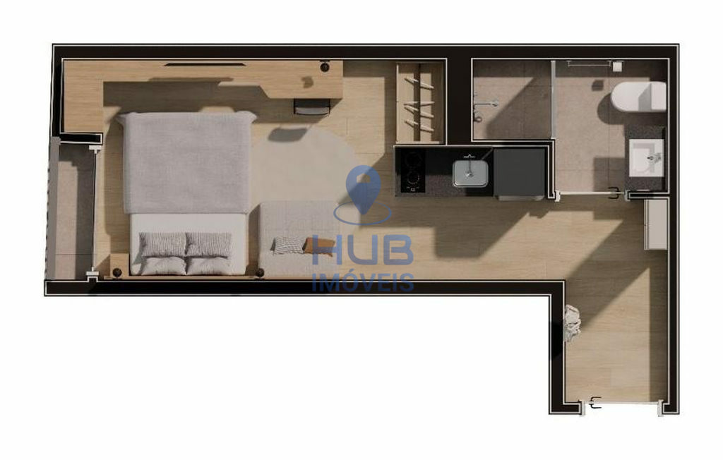 Apartamento, 1 quarto, 34 m² - Foto 3