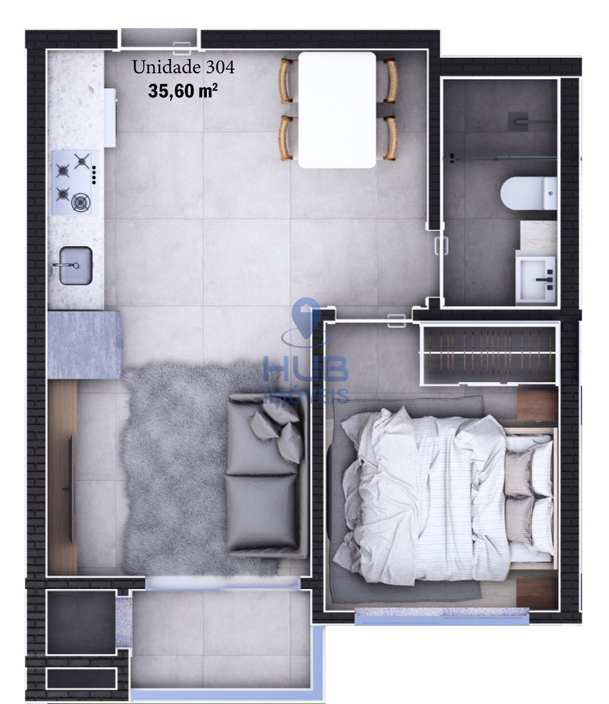 Apartamento, 1 quarto, 33 m² - Foto 9
