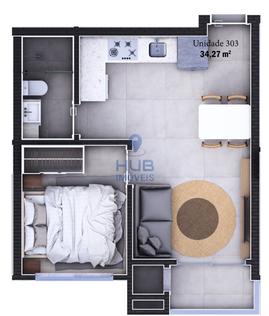 Apartamento, 1 quarto, 33 m² - Foto 8