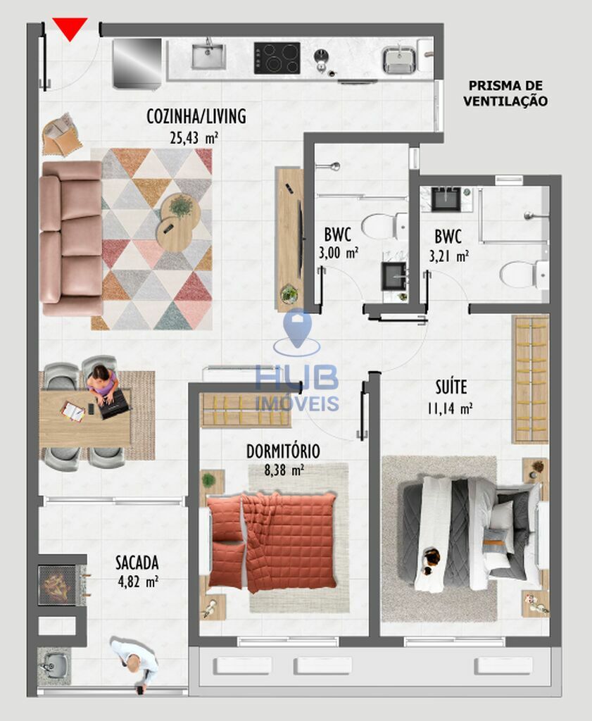 Apartamento, 1 quarto, 43 m² - Foto 9