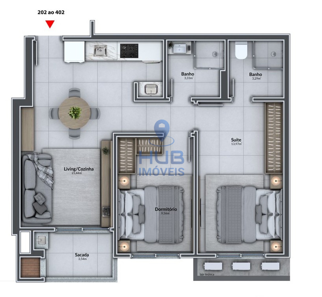Apartamento, 2 quartos, 63 m² - Foto 7