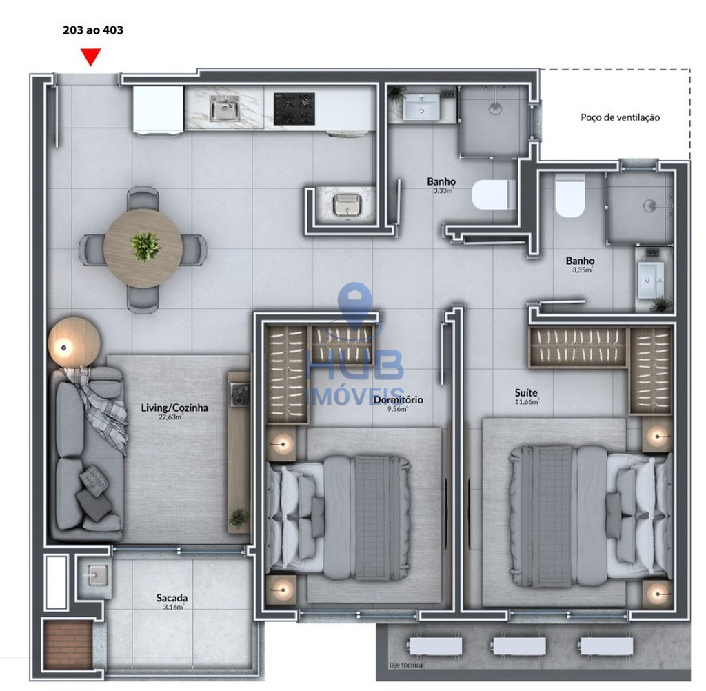 Apartamento, 2 quartos, 63 m² - Foto 6