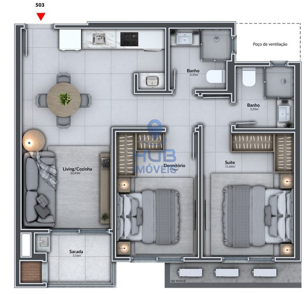 Apartamento, 2 quartos, 63 m² - Foto 8