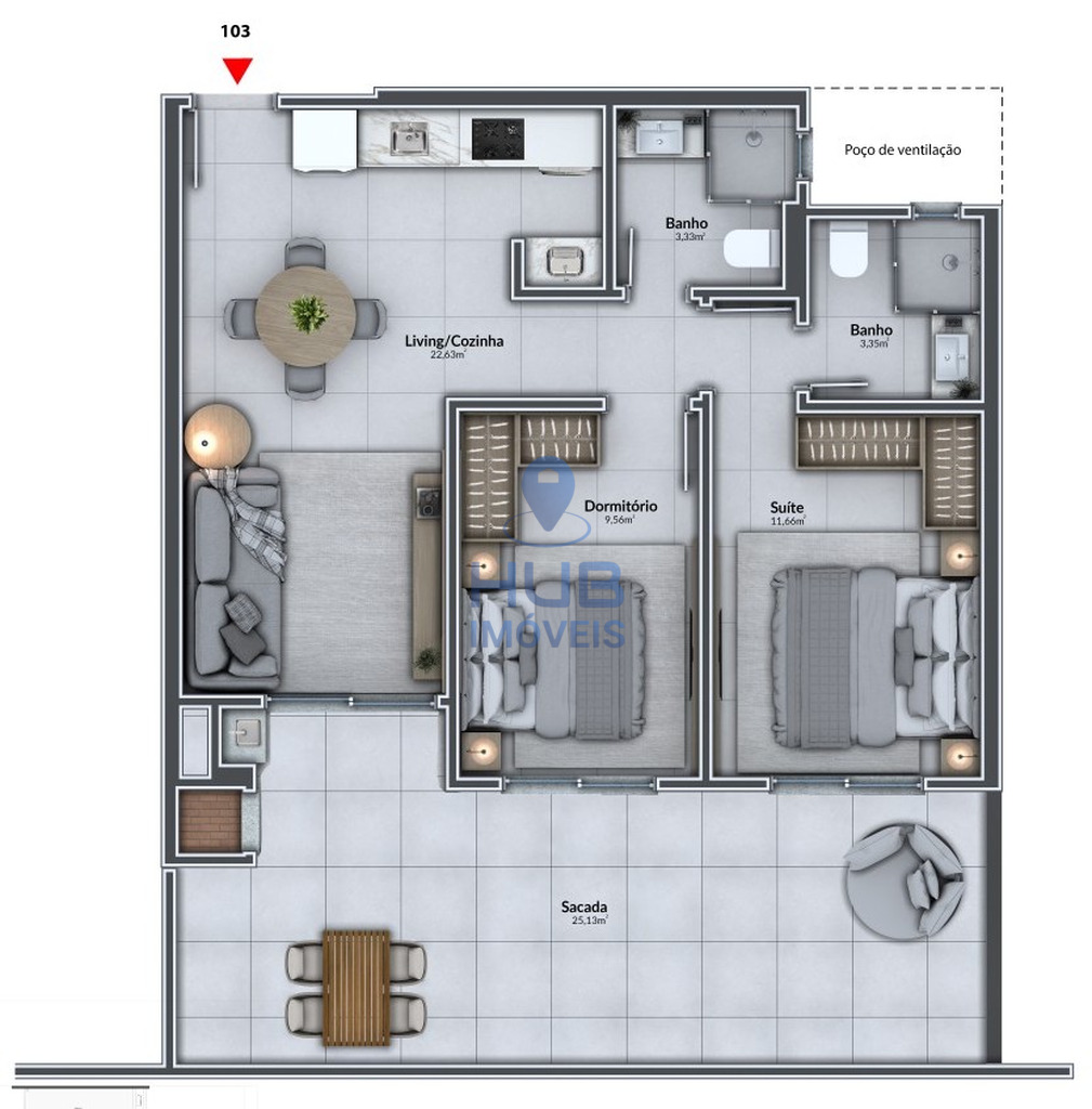 Apartamento, 2 quartos, 63 m² - Foto 12