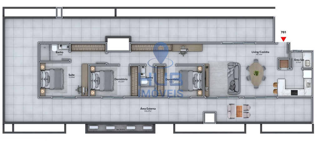 Apartamento, 2 quartos, 63 m² - Foto 19