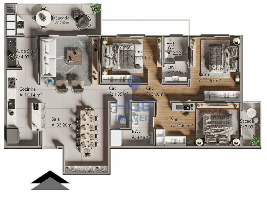 Apartamento, 3 quartos, 123 m² - Foto 7
