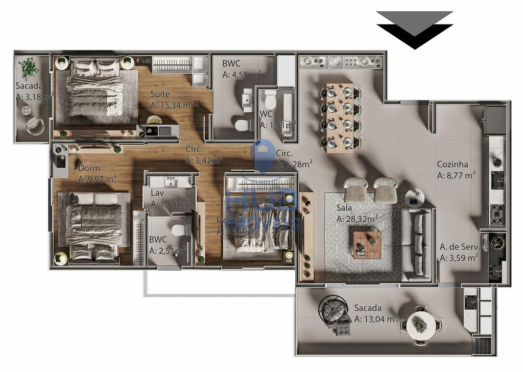 Apartamento, 2 quartos, 172 m² - Foto 8