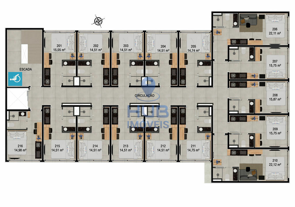 Kitnet-Studio, 14 m² - Foto 1