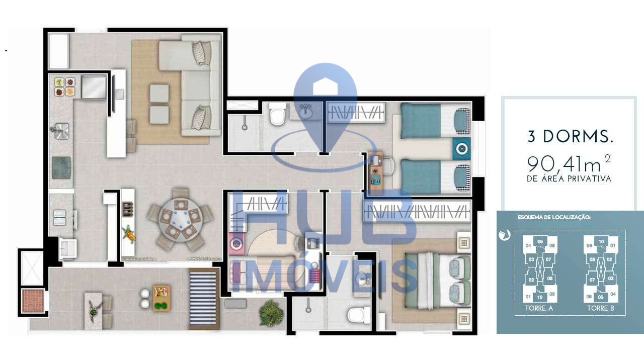 Apartamento, 3 quartos, 90 m² - Foto 41