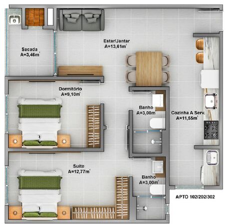 Apartamento, 3 quartos, 78 m² - Foto 4