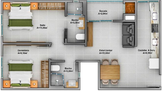 Apartamento, 3 quartos, 78 m² - Foto 5