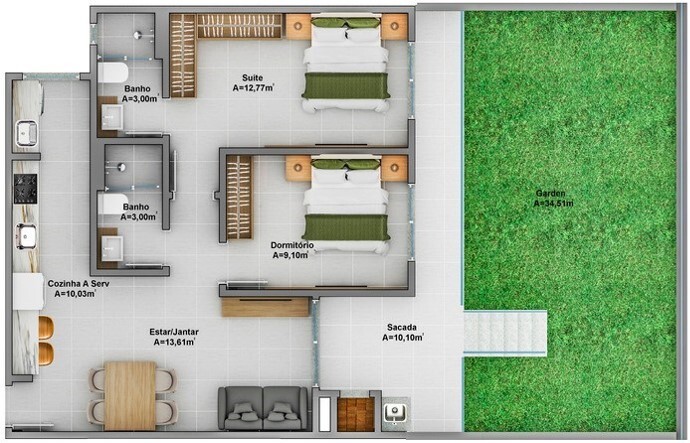 Apartamento, 3 quartos, 78 m² - Foto 9