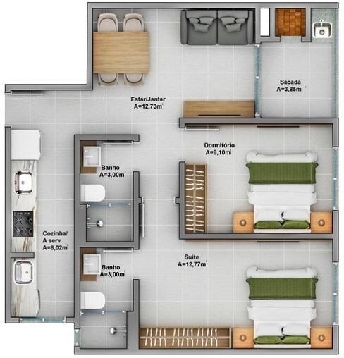 Apartamento, 3 quartos, 78 m² - Foto 26