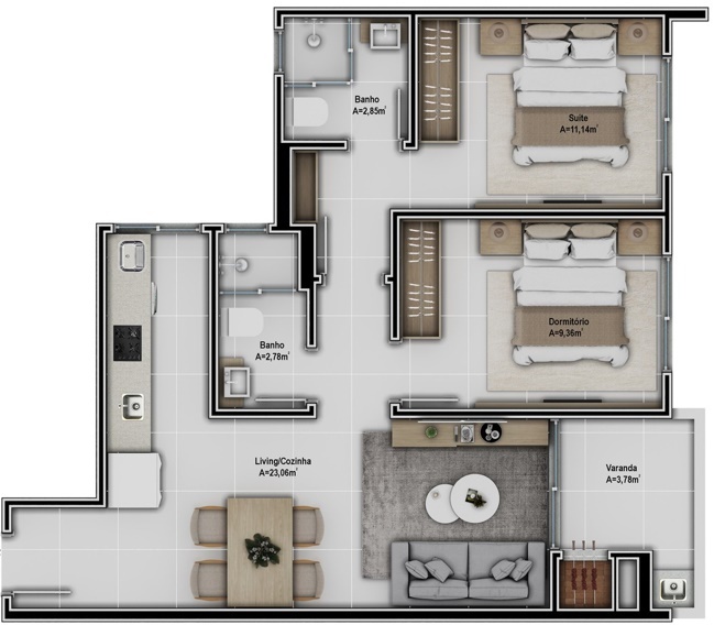 Apartamento, 2 quartos, 67 m² - Foto 3