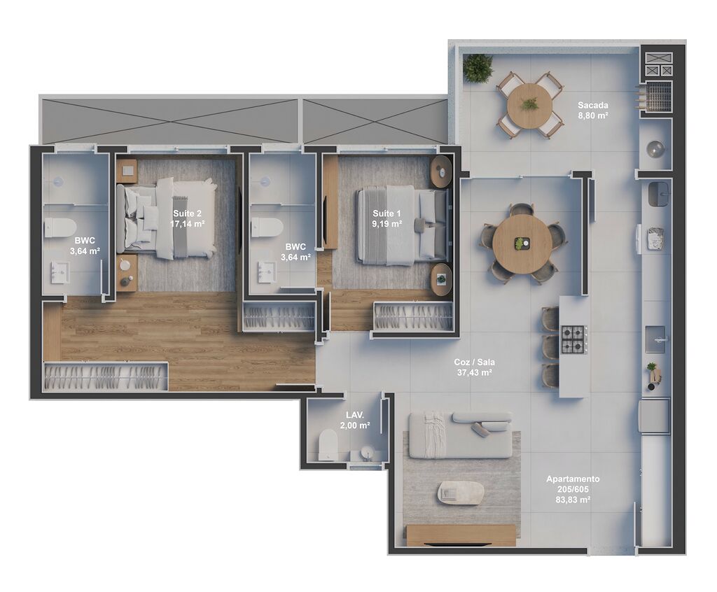 Apartamento, 2 quartos, 122 m² - Foto 7