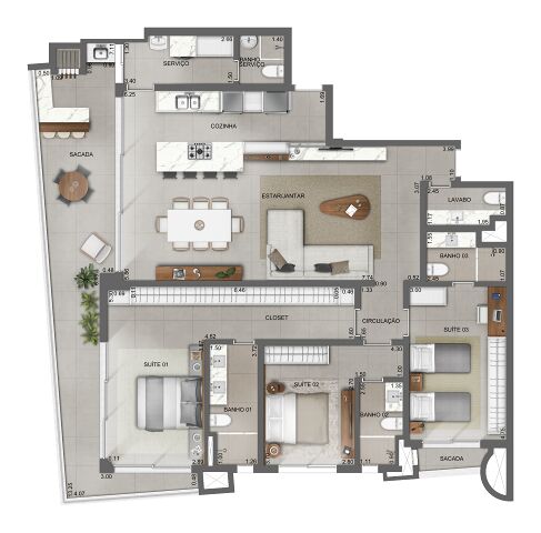 Apartamento, 3 quartos, 267 m² - Foto 8