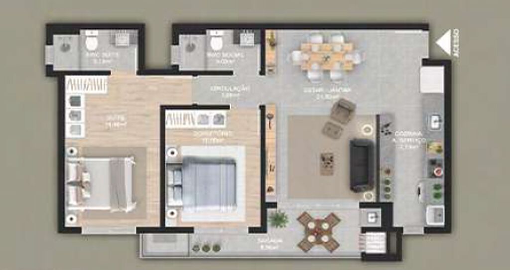 Apartamento, 2 quartos, 91 m² - Foto 3