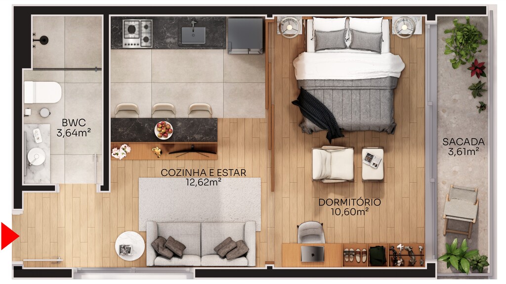 Apartamento, 1 quarto, 65 m² - Foto 9