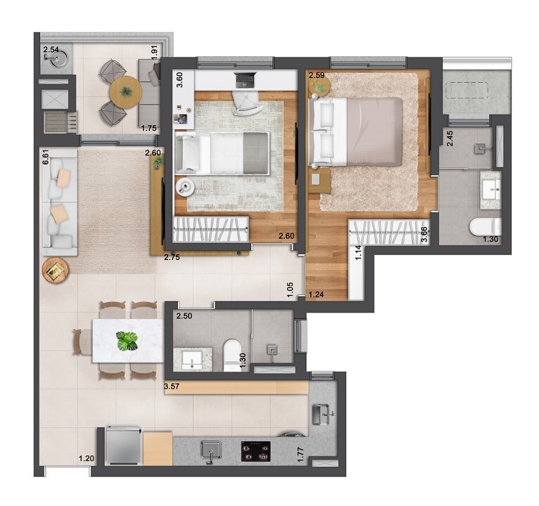 Apartamento, 2 quartos, 65 m² - Foto 3