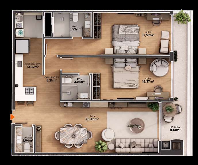 Apartamento, 2 quartos, 202 m² - Foto 4