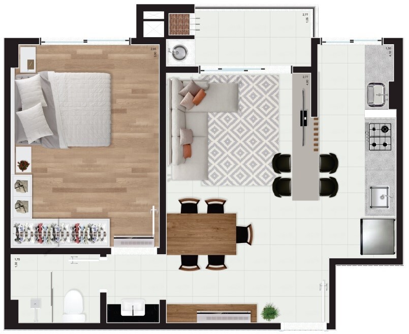 Apartamento, 3 quartos, 74 m² - Foto 3