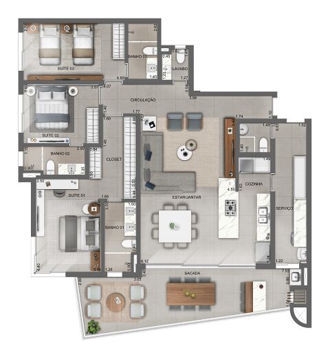 Apartamento, 3 quartos, 165 m² - Foto 6
