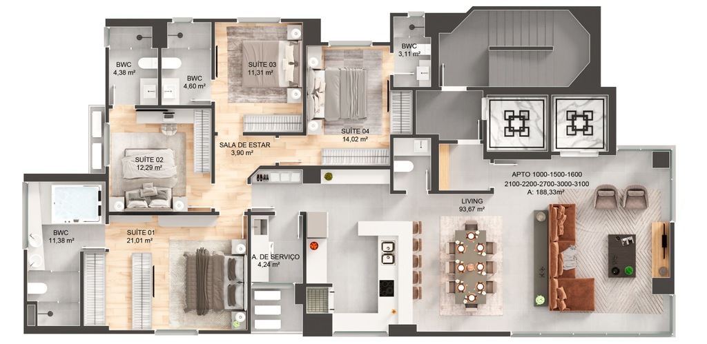 Apartamento, 4 quartos, 202 m² - Foto 4