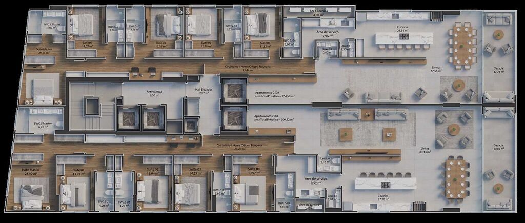 Apartamento, 5 quartos, 264 m² - Foto 2