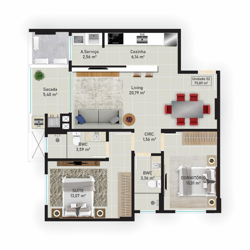 Apartamento, 2 quartos, 137 m² - Foto 3