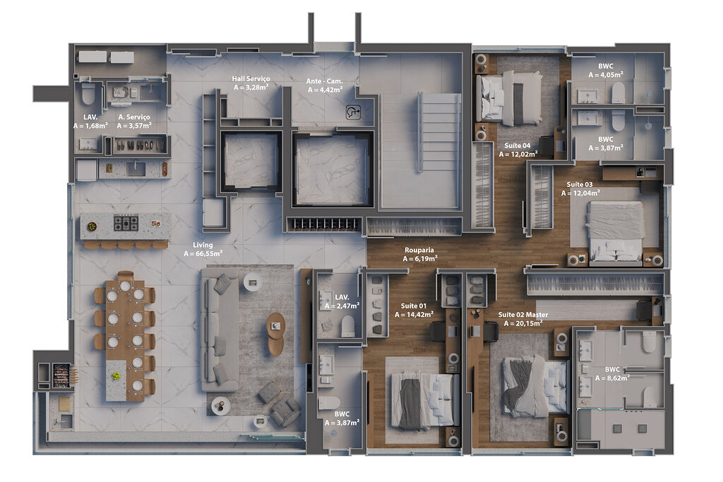 Apartamento, 4 quartos, 381 m² - Foto 2