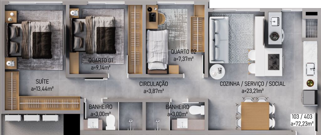 Apartamento, 3 quartos, 71 m² - Foto 4