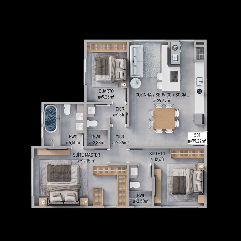 Apartamento, 3 quartos, 71 m² - Foto 8