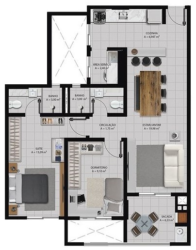 Apartamento, 3 quartos, 92 m² - Foto 3